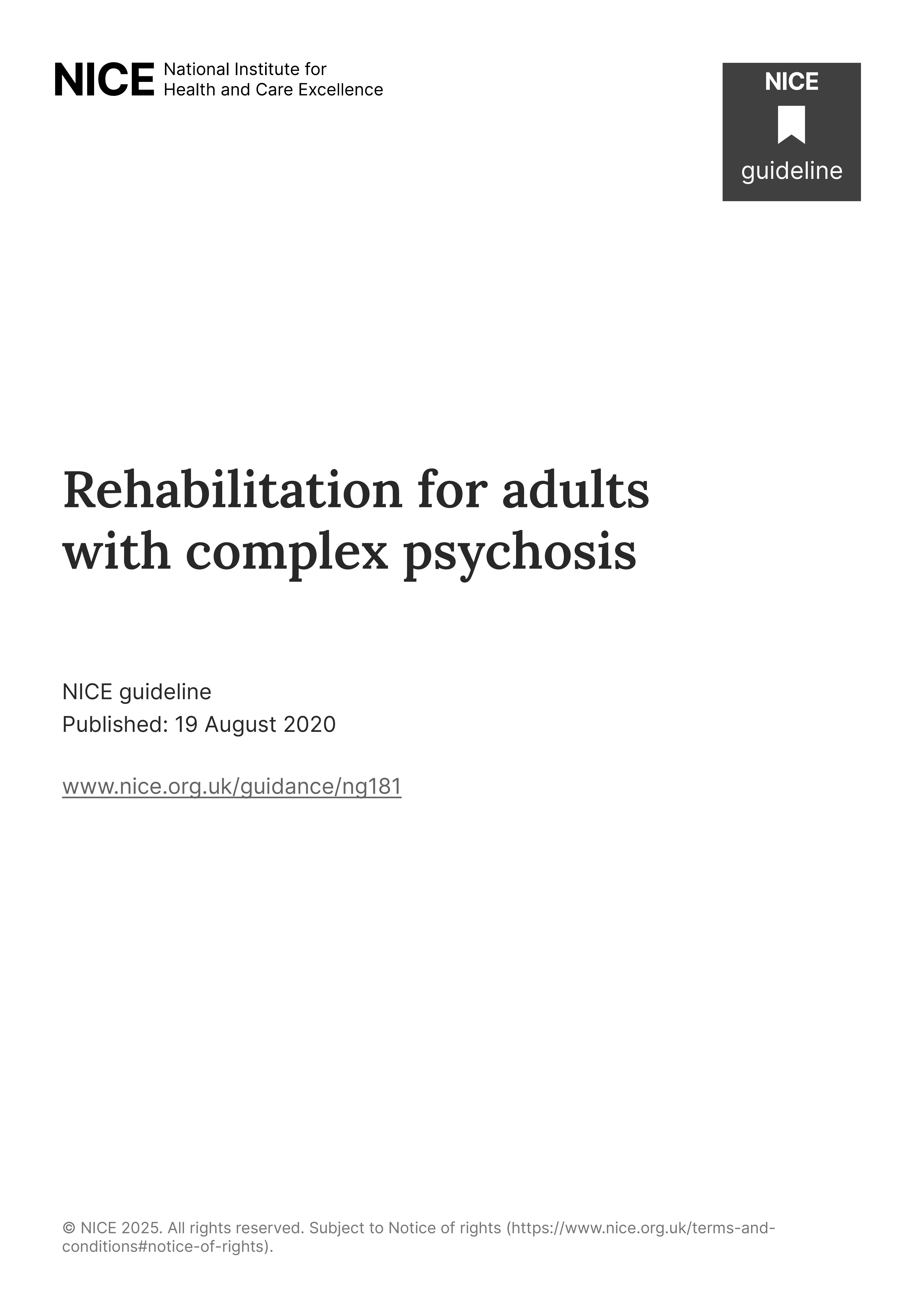 Guía sobre Rehabilitación para adultos con psicosis compleja